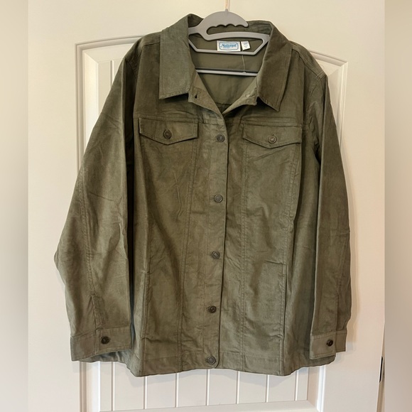 national Jackets & Blazers - Size 3X- Corduroy shirt jacket/ sage green- New!